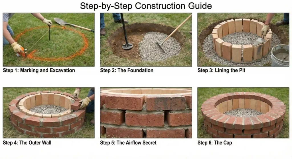 Step by Step guide picture for fire pit