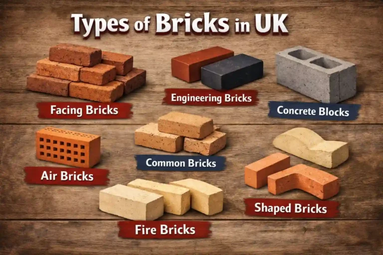 Picture showing the different types of bricks
