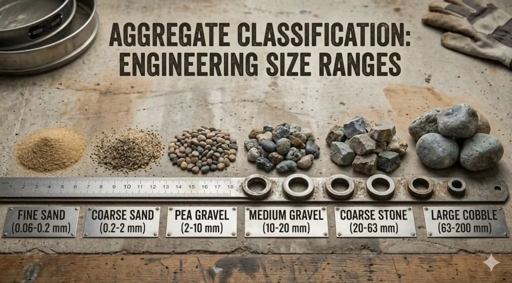 Picture showing the classification of aggregate